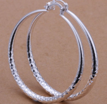 Exaggerated 925 Silver Large Hoop Earrings