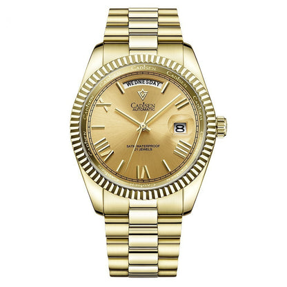 Men's Automatic Stainless Steel Sapphire Calendar Watch