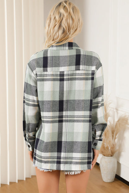 Plaid Patch Pocket Buttoned Shirt