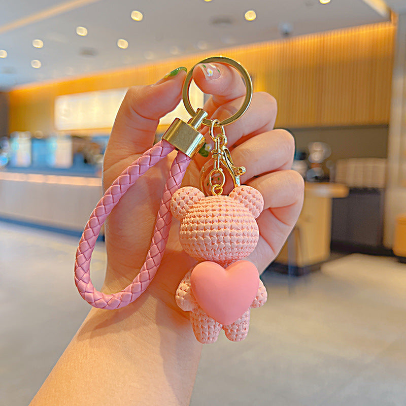 Cute Bear Heart Keychain Pendant