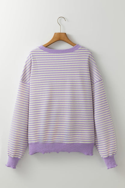Stripe Drop Shoulder Long Sleeve Top