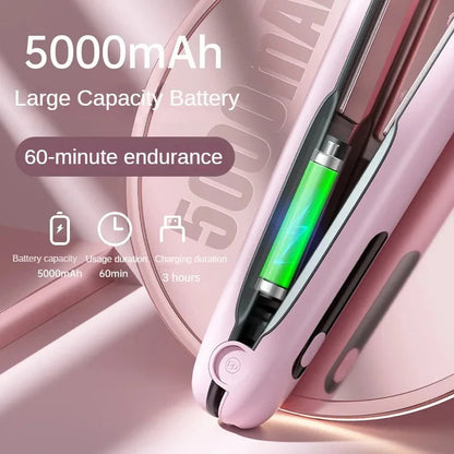 Portable Wireless 2-in-1 Hair Straightener & Curler