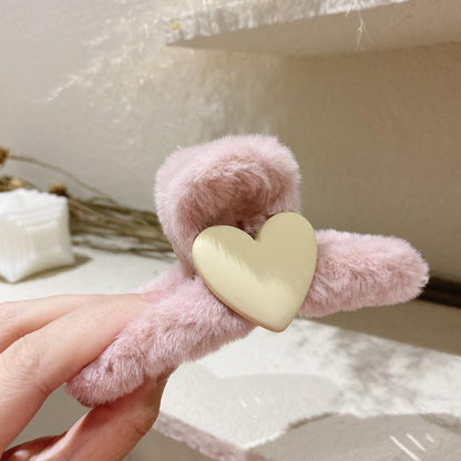 Korea Dongdaemun Love Plush Grab Clip