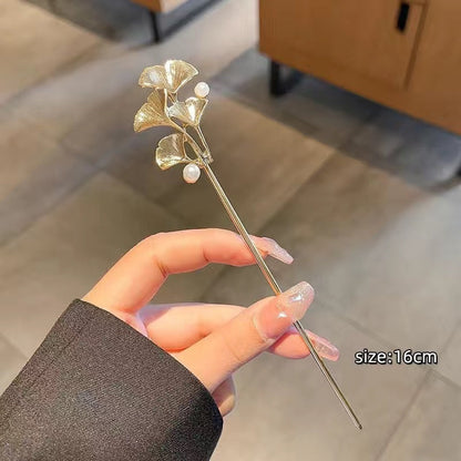Ginkgo Leaf Pearl Hairpin Sub-high Sense