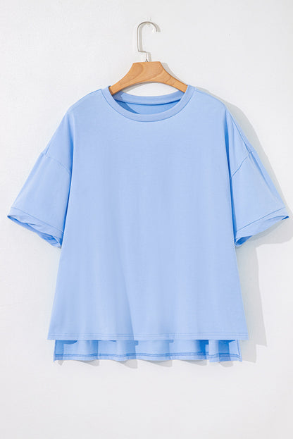 Loose Half Sleeve Hi Low Hem T-Shirt
