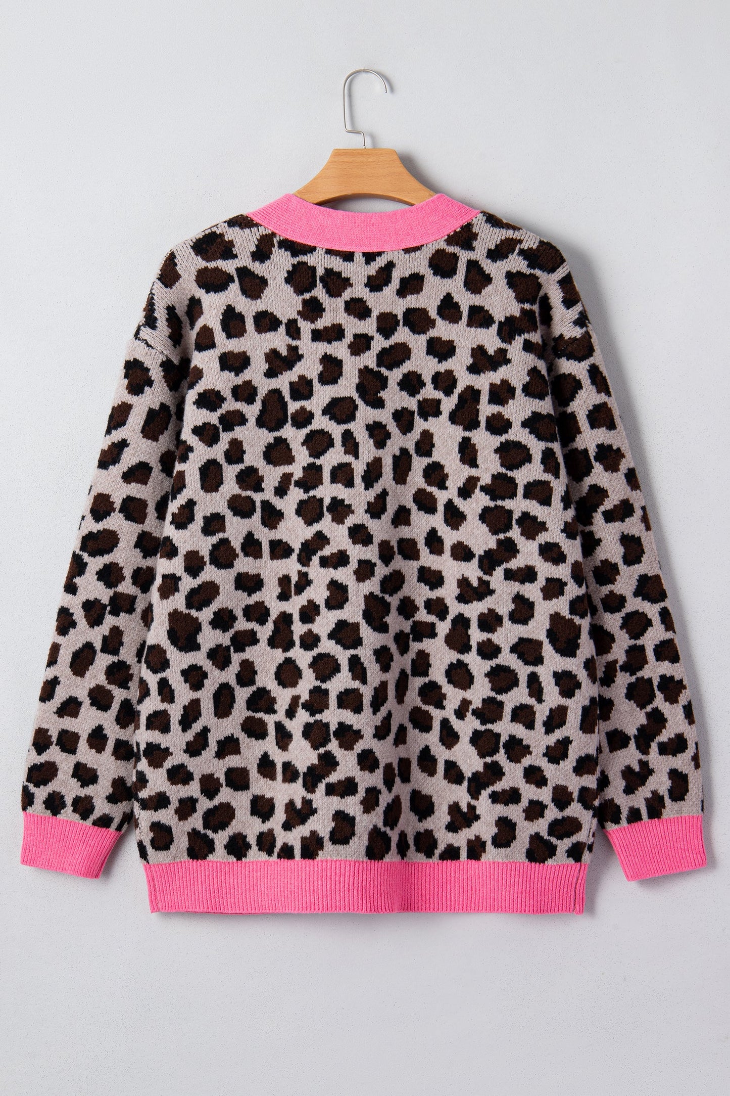 Colorblock Oversize Cardigan with Button-Down Detail