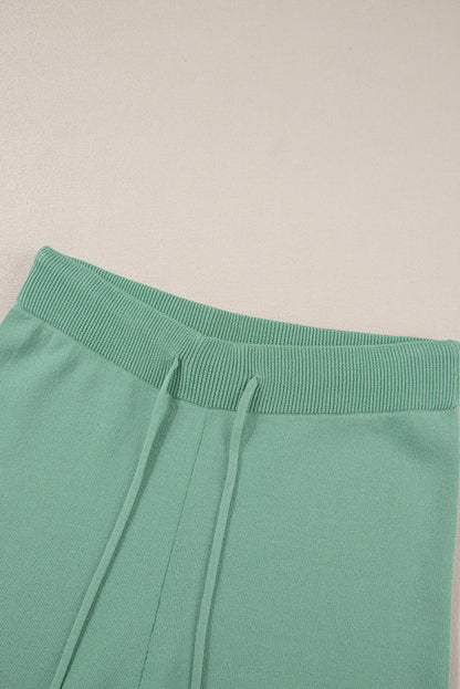 Colorblock 3/4 Sleeve Top and Drawstring Pants Set