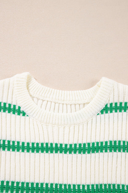 Striped Round Neck Casual Sweater Vest