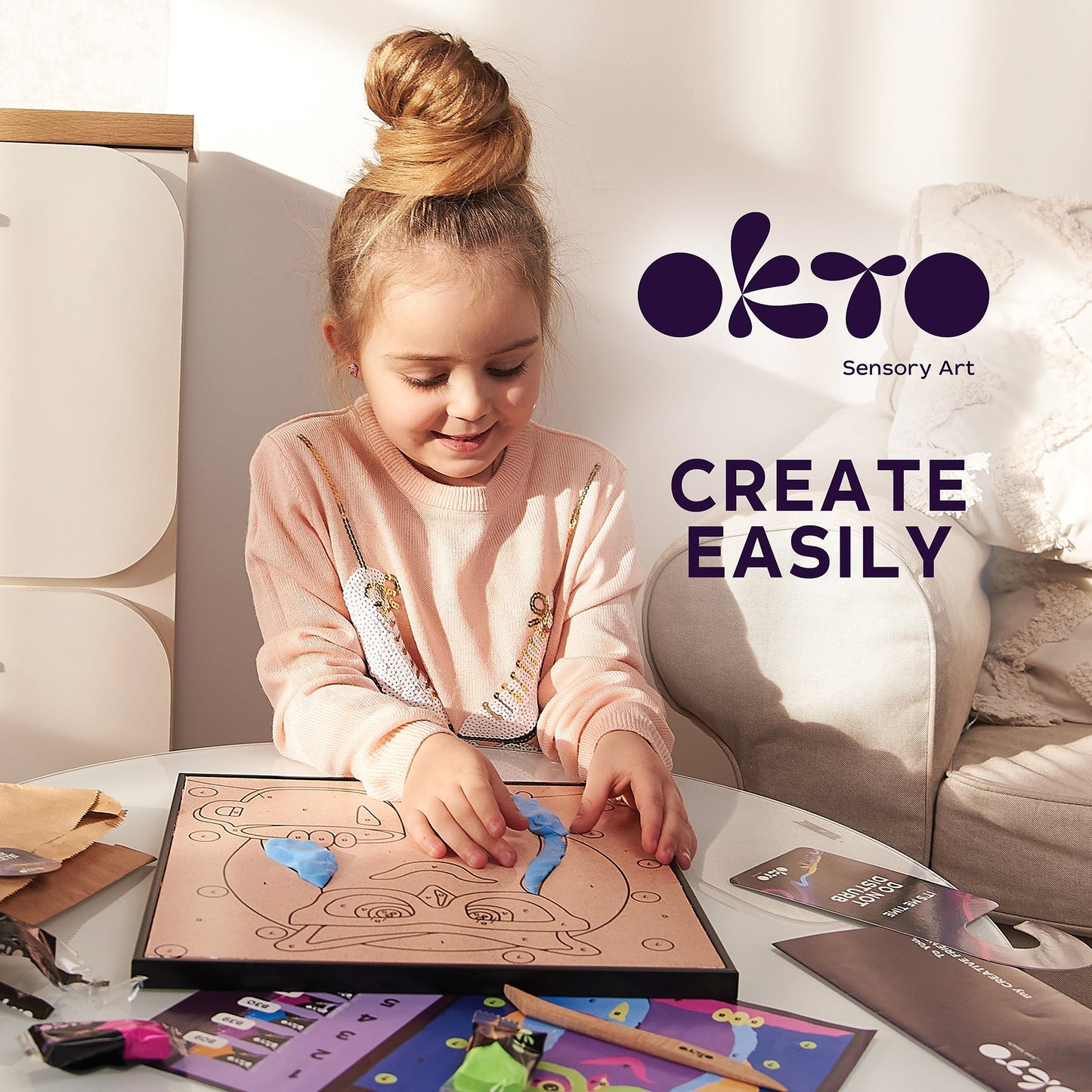 OKTO Clay-by-Numbers Kit – “Owl” (11.4” x 11.4”)