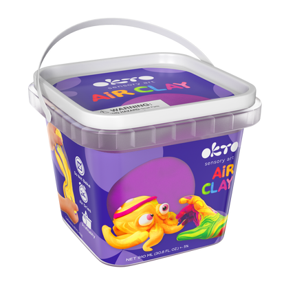 OKTO Air Dry Clay Bucket, 910 ml (31 fl oz) — Purple — Ages 8+