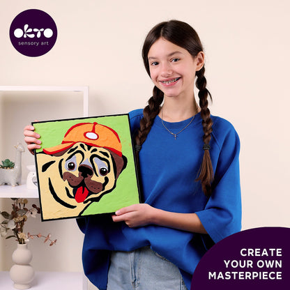 OKTO Clay by Numbers — Pug Dog — (16.54×12.01 in) — Ages 5+