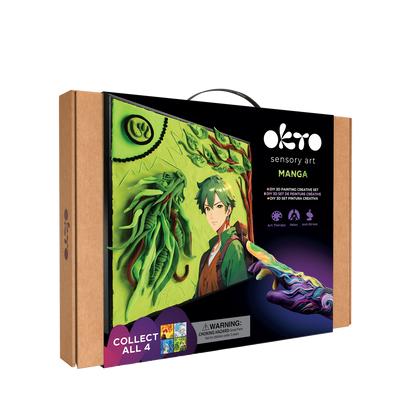 OKTO Manga Elements — Earth — 3D Clay Canvas Kit (11.8×15.7 in) — Ages 10+