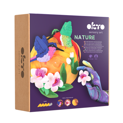 OKTO Air-Dry Clay 3D Painting Kit – 3D Hummingbirds (11.4 x 11.4 in)