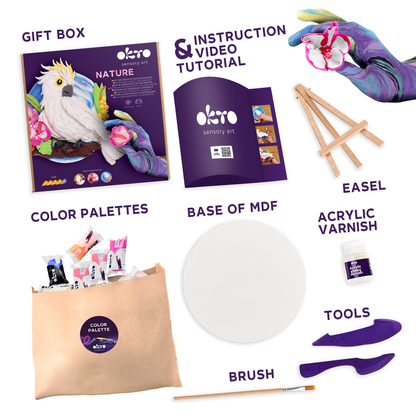 OKTO Air-Dry Clay 3D Painting Kit – 3D Cockatoo (11.4 x 11.4 in)