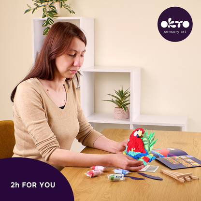 OKTO Air-Dry Clay 3D Painting Kit – 3D Picture Macaw (11.4 x 11.4 in)