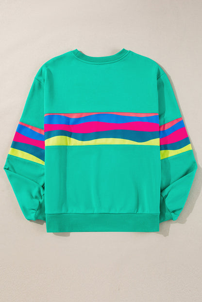 Stripe Patchwork Long Sleeve Top