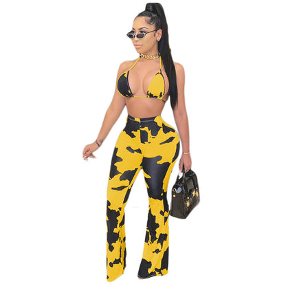 European And American Autumn New Sexy Casual Tight Flared Trousers