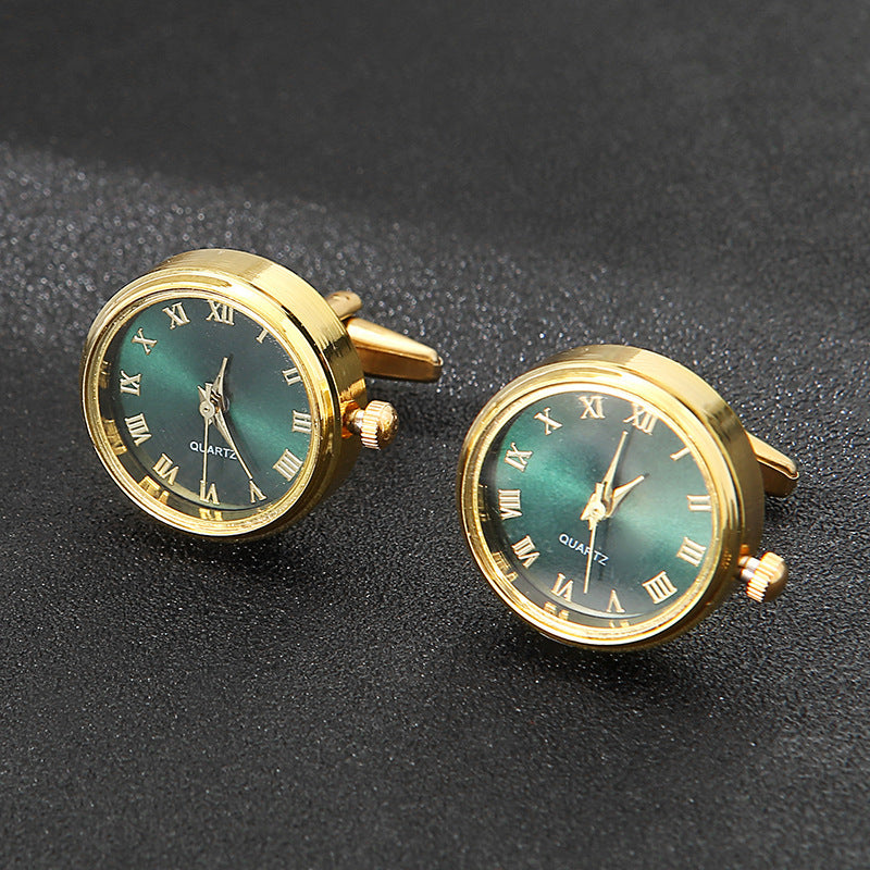 Men's Rotatable Golden Cufflinks