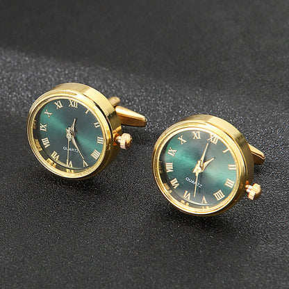 Men's Rotatable Golden Cufflinks