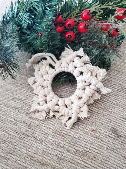 DIY macrame star Christmas ornament kit.