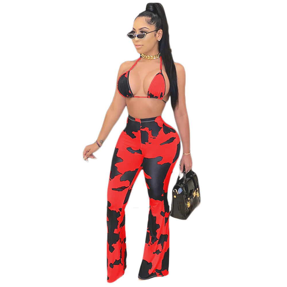 European And American Autumn New Sexy Casual Tight Flared Trousers