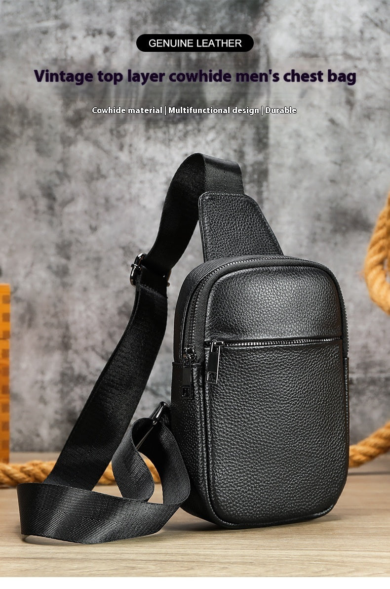 Men's Leather Crossbody Chest Bag