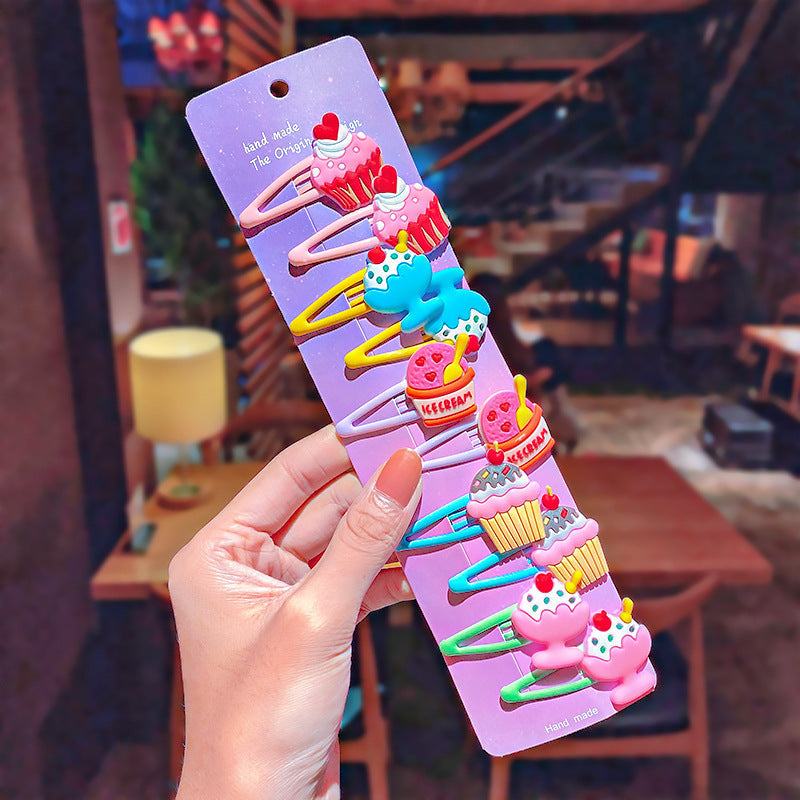 Ice Cream Child Hair Clip Set - 10 Pieces