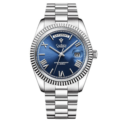 Men's Automatic Stainless Steel Sapphire Calendar Watch