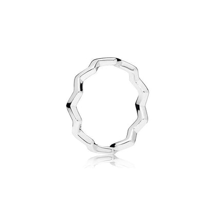 White Copper Plating Fashion Multilateral Ring