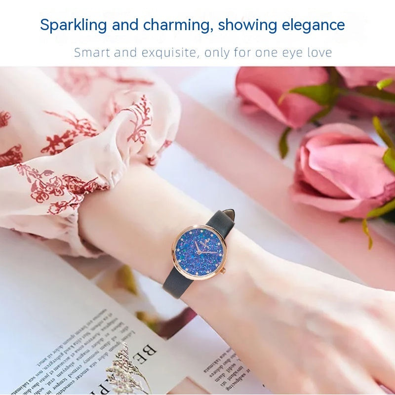 Simple Natural Sapphire Diamond Women's Watch