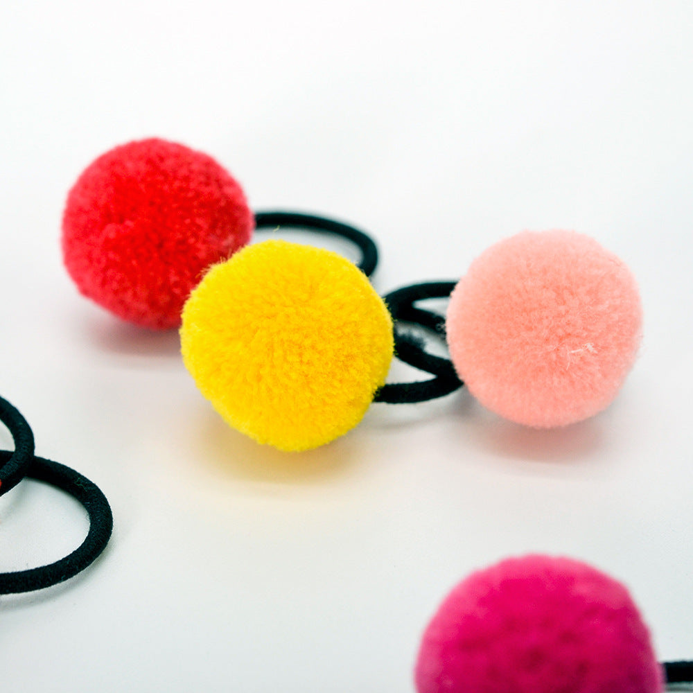 Korean Candy-Colored Hair Ball Hair Tie
