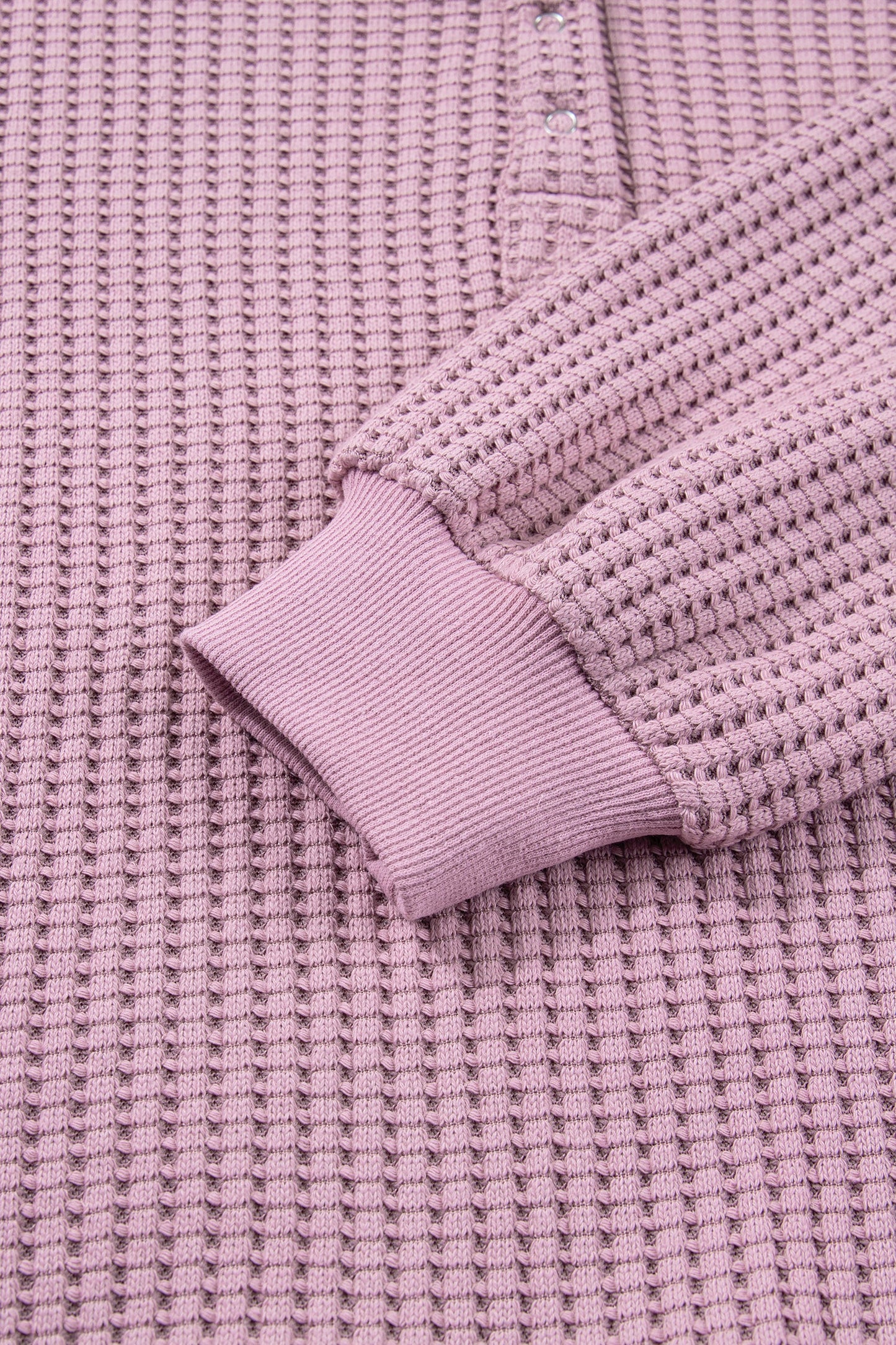 Solid Textured Snap Button Collar Baggy Top