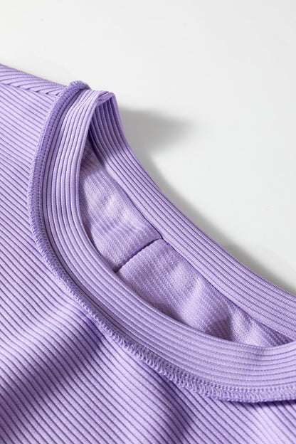 Horizontal Ribbed Exposed Seam Pullover