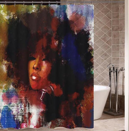 Graffiti Hip Hop African Girl Shower Curtain