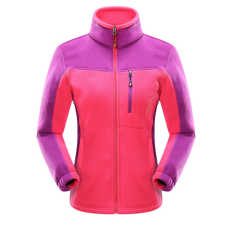 Cross-border Sources Of New Polar Fleece Warm Fleece Couple Cardigan Contrast