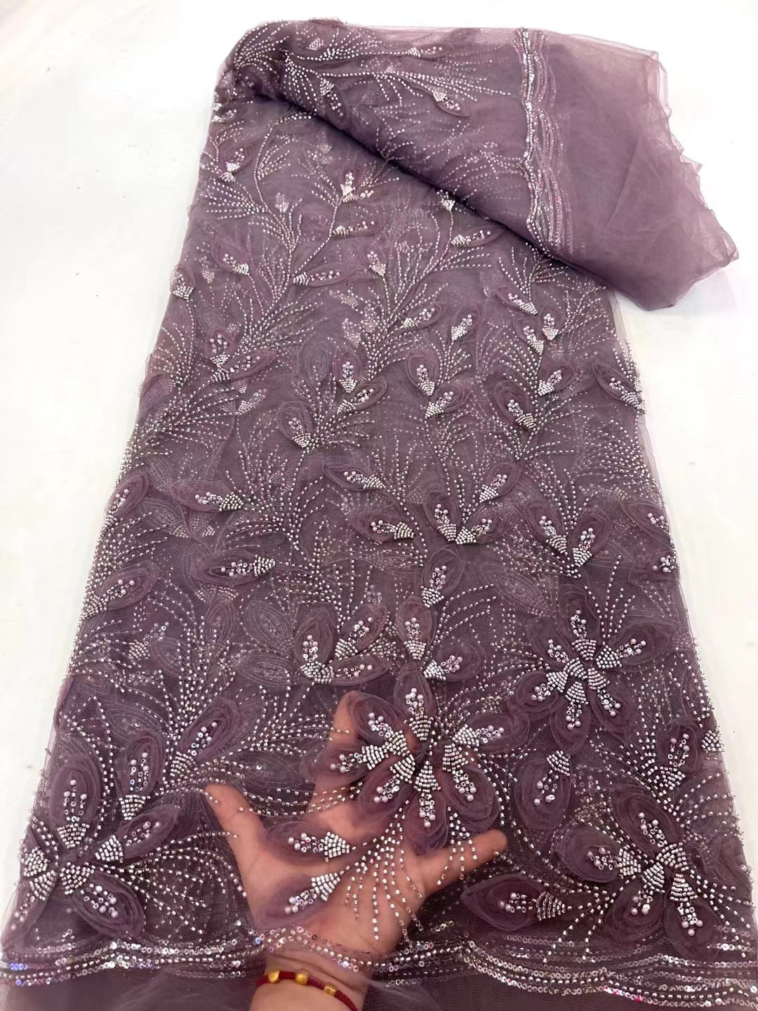 Embroidered Lace Evening Dress