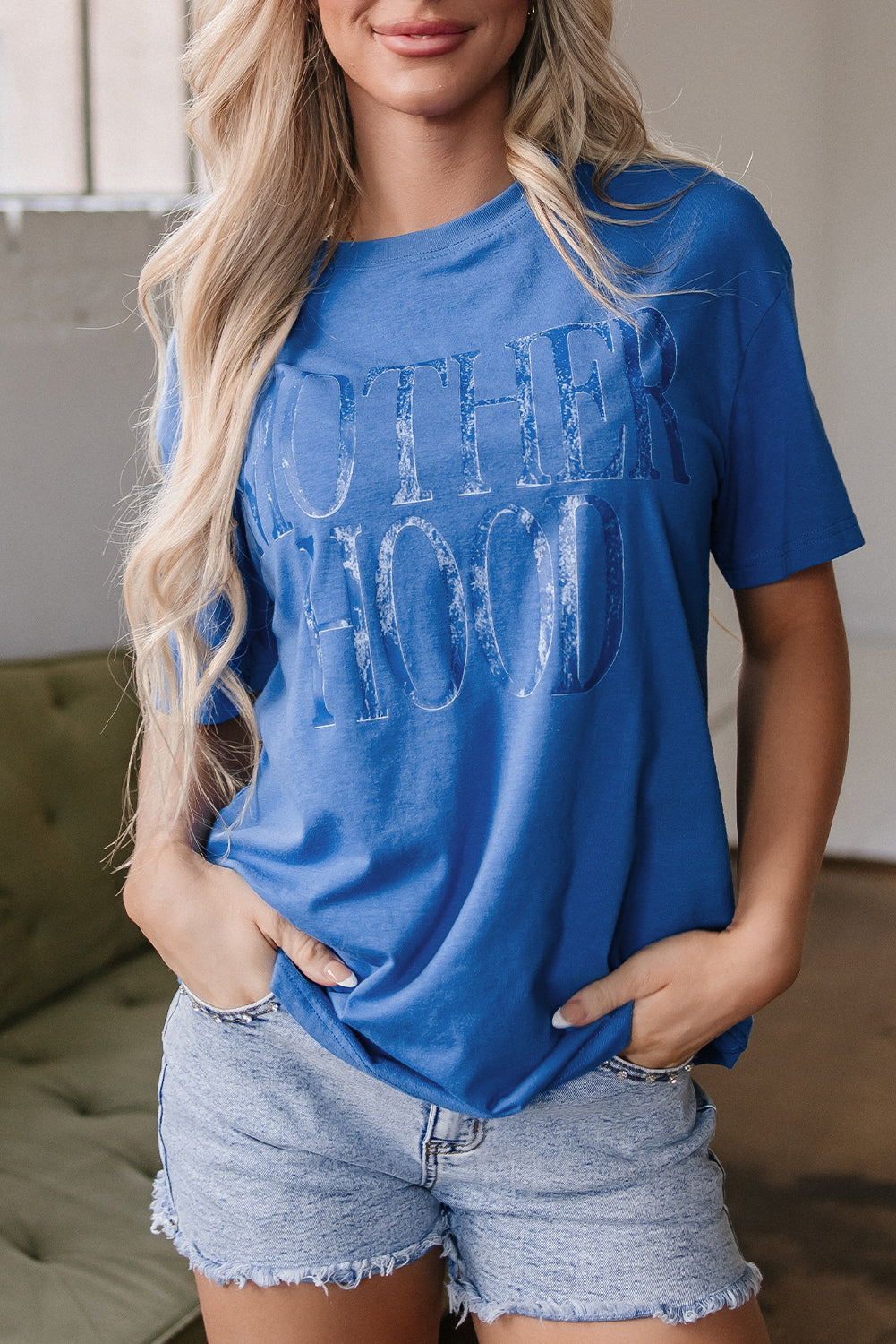 Vintage MOTHERHOOD Letter Graphic T -Shirt
