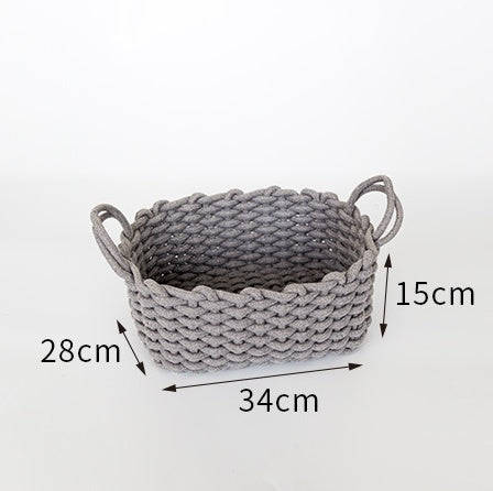 Nordic Hand Woven Cotton Rope Basket