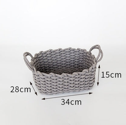 Nordic Hand Woven Cotton Rope Basket