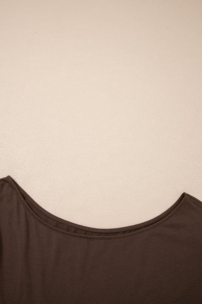 Plus Size Solid Asymmetric Neck Blouse