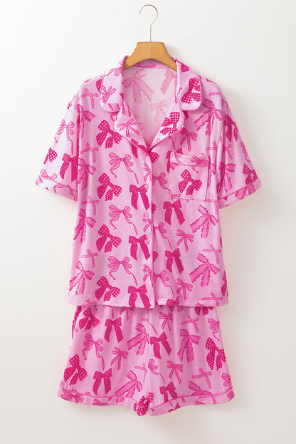 Valentine Bow Shirt and Shorts Pajamas Set