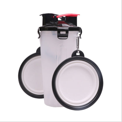 2-in-1 Pet Water Bottle Dispenser with Silicone Bowl