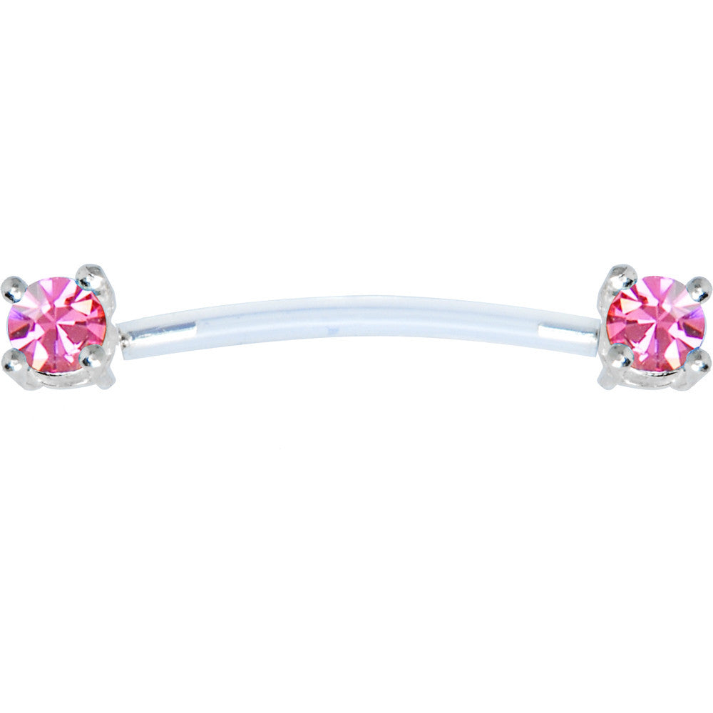Invisible Bioplast Pink Round Solitaire Sterling Nipple Shield