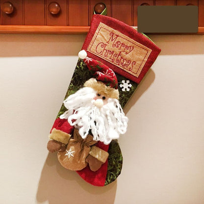 Christmas Stocking Santa Snowman Decor
