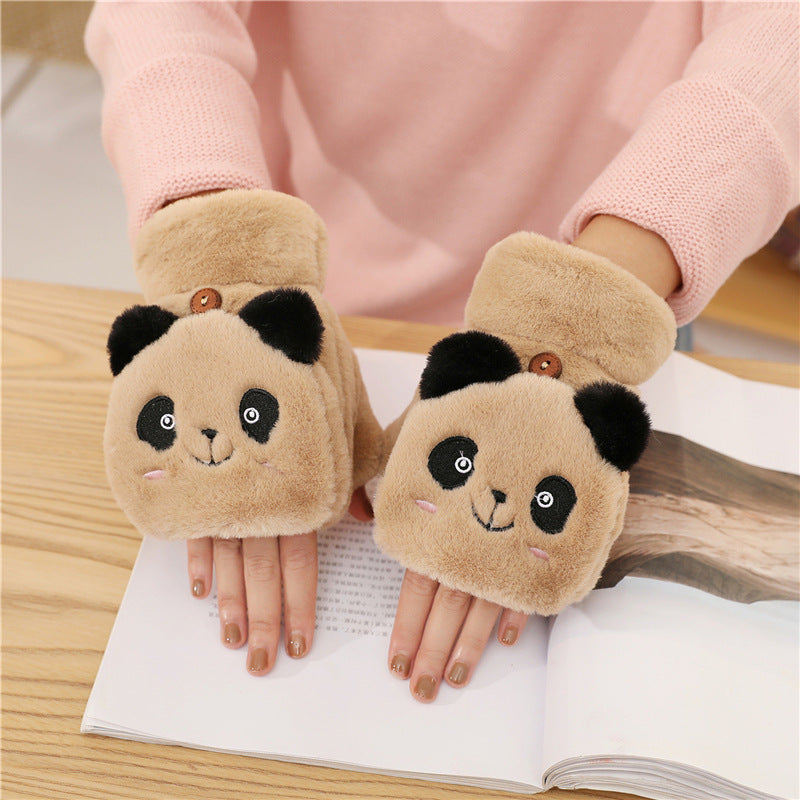 Warm Plush Half Finger Gloves