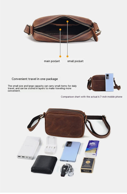 Retro Genuine Leather Men's Messenger Bag