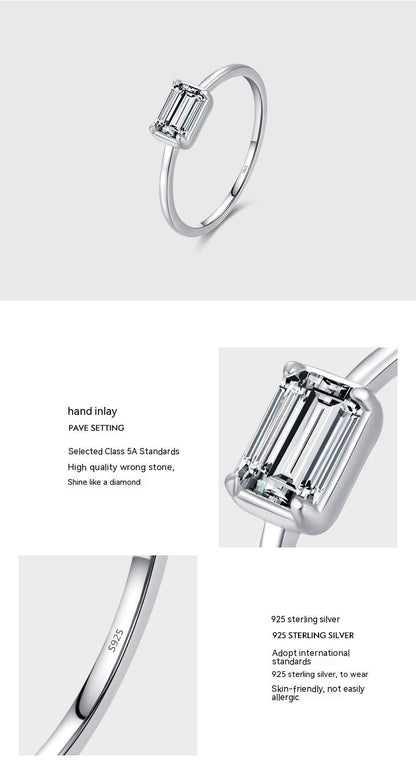 S925 Sterling Silver Heart Engagement Ring