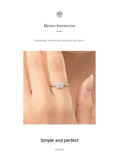 S925 Sterling Silver Heart Engagement Ring