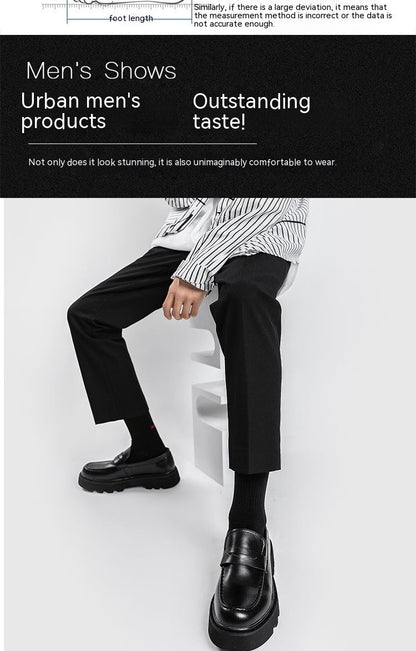 Men's Black Calfskin Soft-soled Leather Shoes