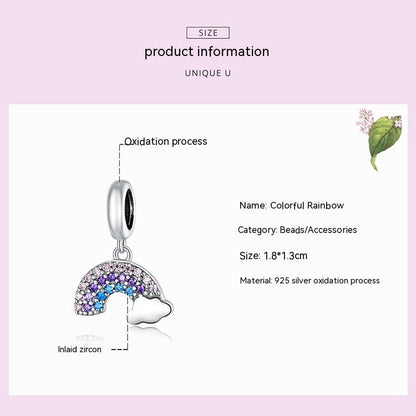 Rainbow Color S925 Sterling Silver Pendant